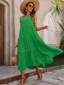 Vestido A-Line Casual Sem Mangas – Conforto e Elegância para o Verão