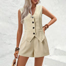 Conjunto Feminino Office Lady – Look Slim Elegante com Botões Decorativos