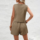 Conjunto Feminino Office Lady – Look Slim Elegante com Botões Decorativos