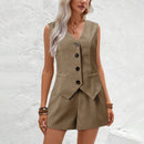 Conjunto Feminino Office Lady – Look Slim Elegante com Botões Decorativos