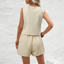 Conjunto Feminino Office Lady – Look Slim Elegante com Botões Decorativos