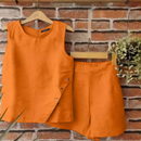 Conjunto Feminino Vintage de 2 Peças – Leveza e Elegância para o Verão