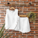 Conjunto Feminino Vintage de 2 Peças – Leveza e Elegância para o Verão