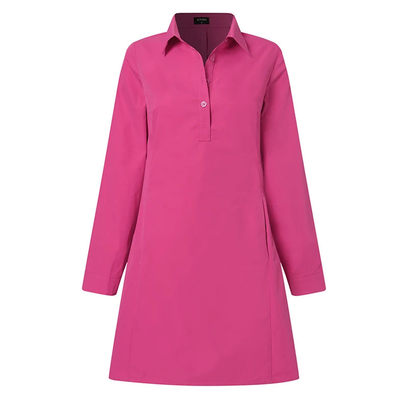 Vestido Camiseta Mini Casual com Botões – Conforto e Estilo para Todas as Estações