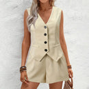 Conjunto Feminino Office Lady – Look Slim Elegante com Botões Decorativos