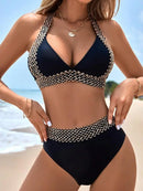 Conjunto de Biquíni Feminino Cintura Alta Sem Aro – Elegância e Conforto para o Verão